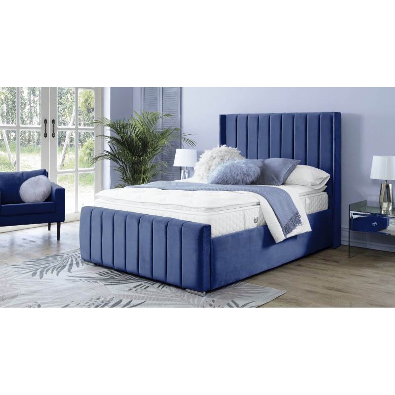 SB Araz Velvet Blue 4ft6 Double bed